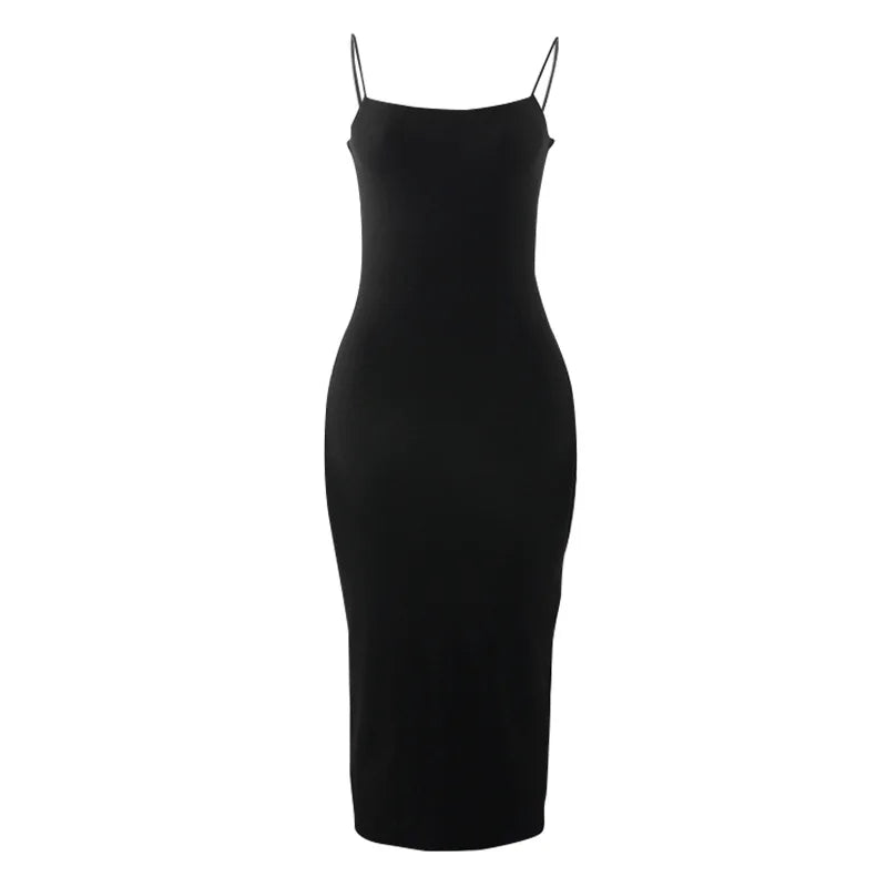 Summer Black Sexy Dress Women Streetwear Sleeveless Backless