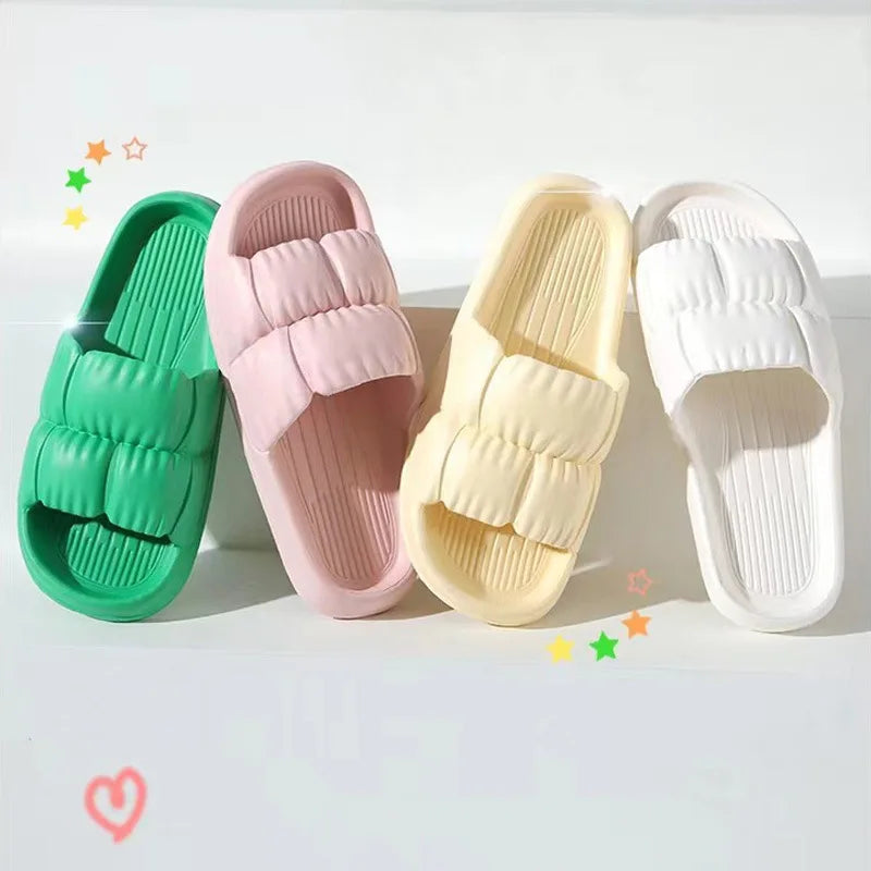 2024 Women Soft Sole Cloud Slippers Thick Platform EVA