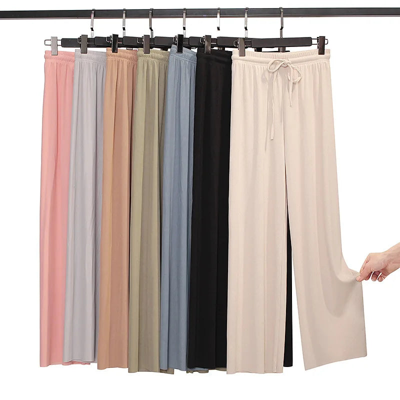 Women Ankle-Length Wide Leg Pants Casual Summer